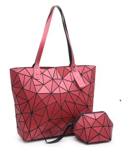 Fashion Geometric Checker 2-in-1 Shopper 6628H1F RED